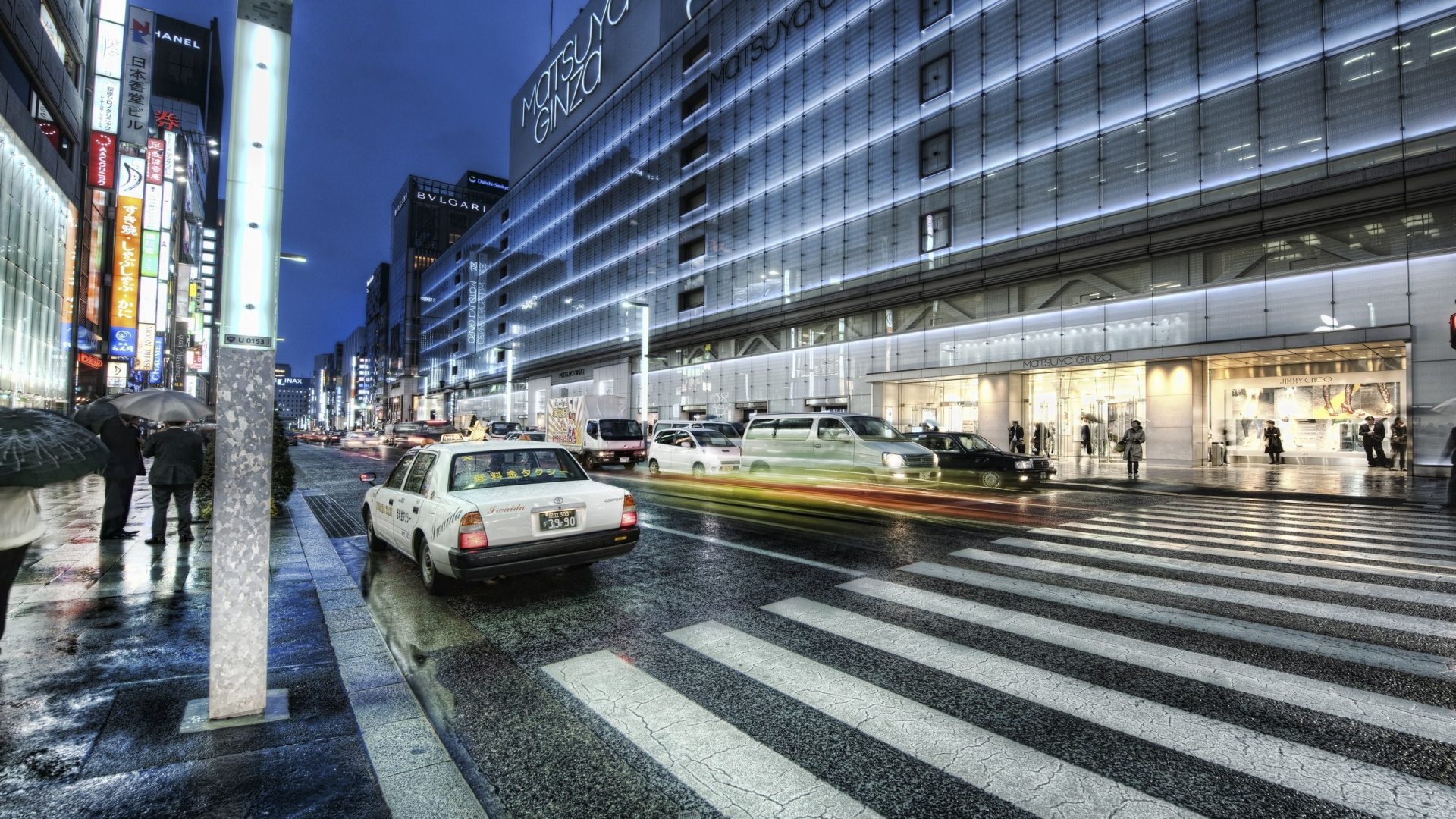 Обои Гинза, здание, город, метрополия, улица в разрешении 1920x1080