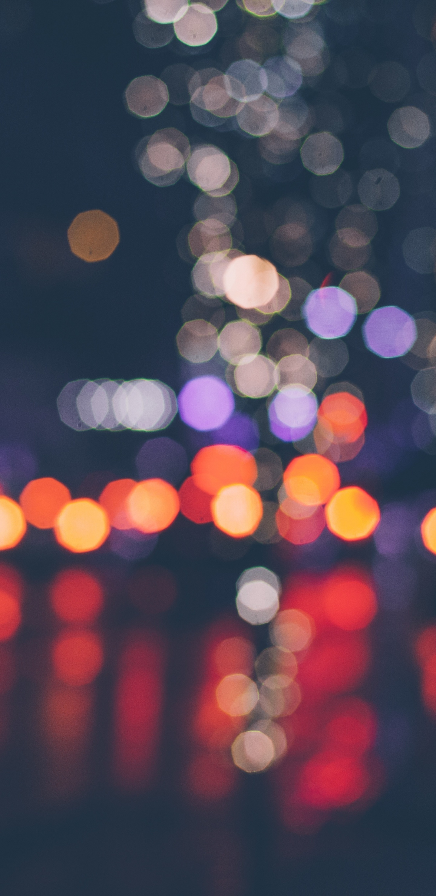 Обои размытые огни, освещение, свет, уличный фонарь, боке в разрешении 1440x2960