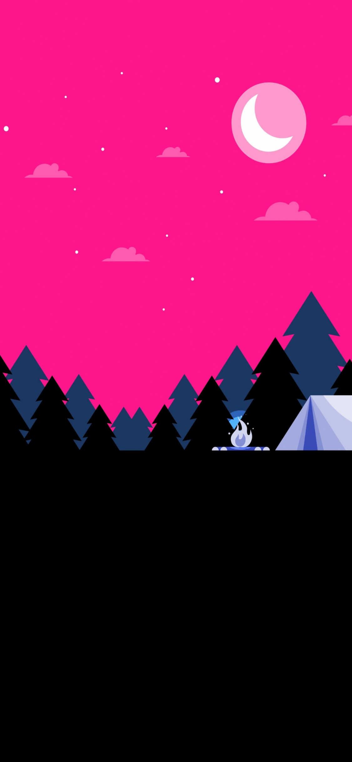 Обои графический дизайн, луна, природа, пурпур, освещение в разрешении 1125x2436