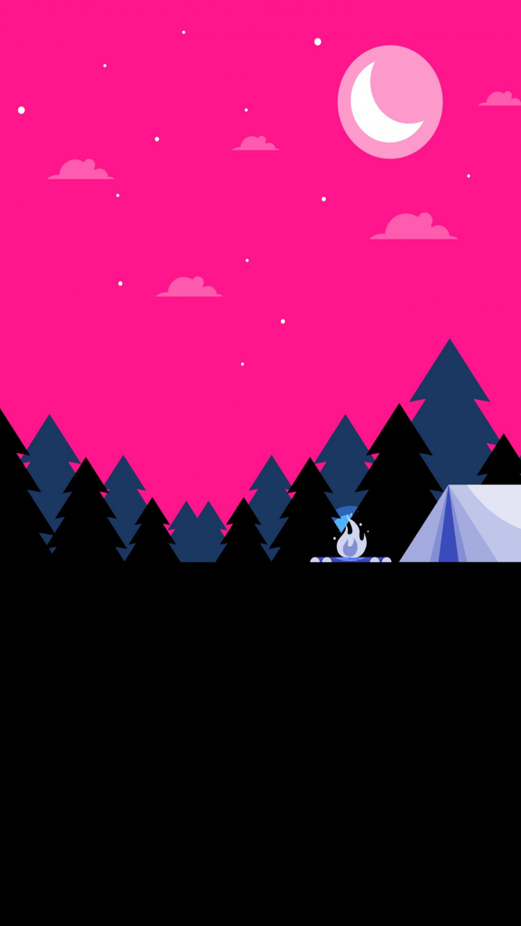 Обои графический дизайн, луна, природа, пурпур, освещение в разрешении 750x1334