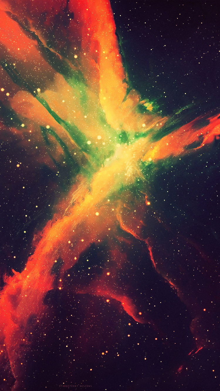 Обои туманность, Аврора, космос, атмосфера, астрономический объект в разрешении 750x1334