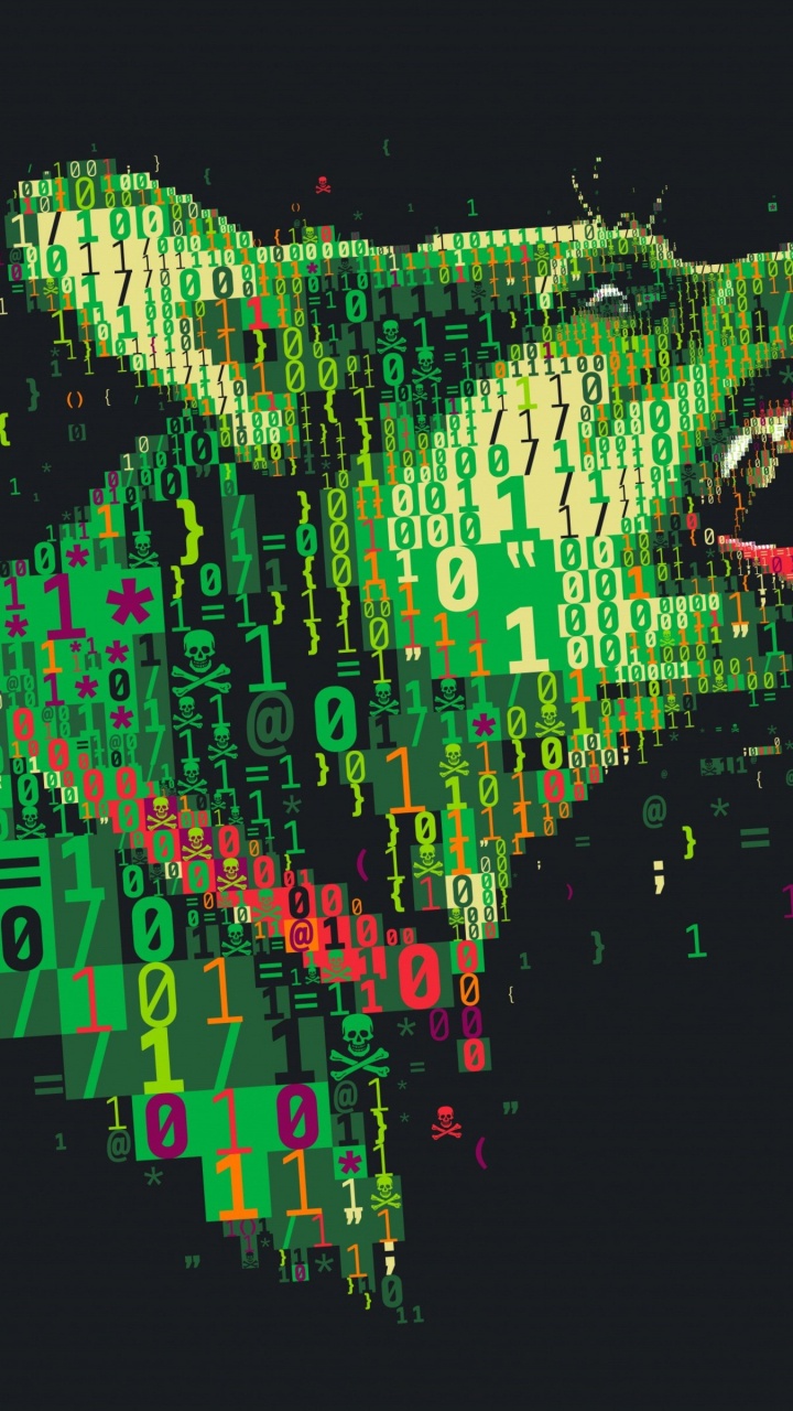 Обои зеленый, графика, иллюстрация, хакер, Хакер безопасности в разрешении 720x1280