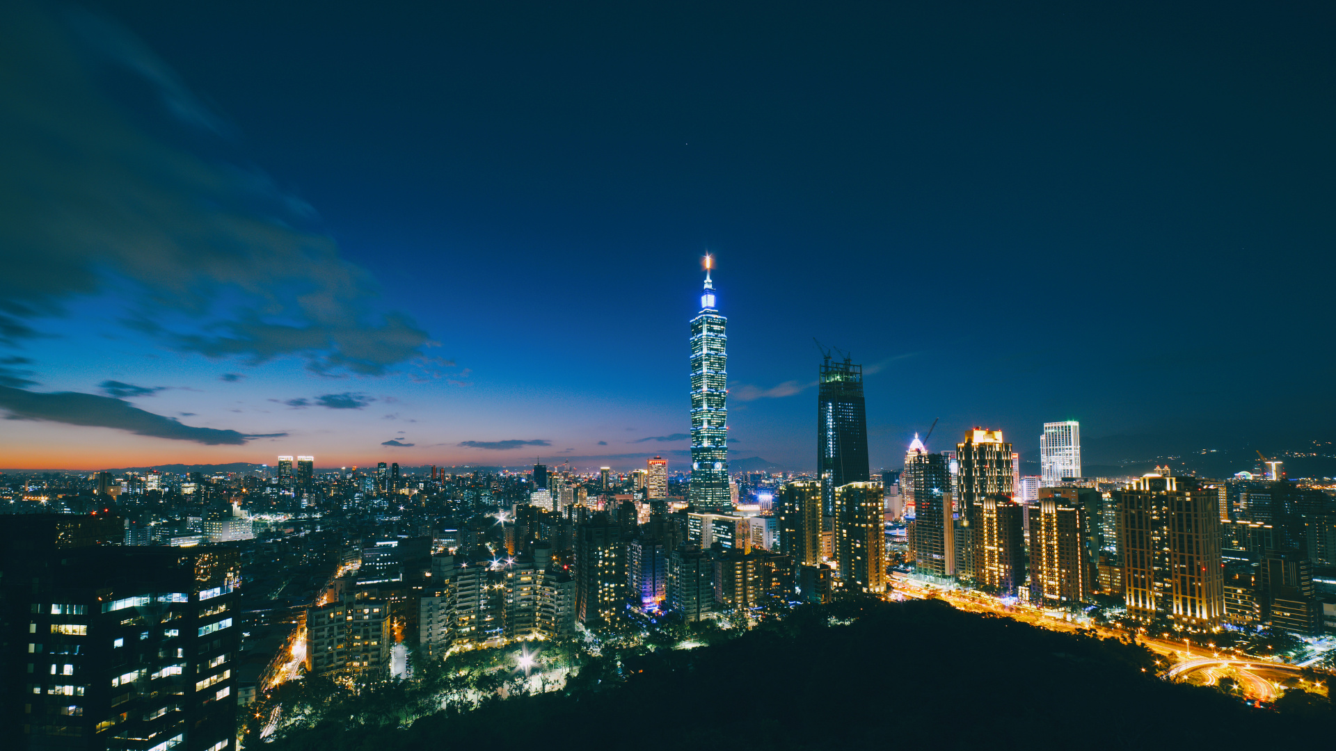 Обои Тайбэй, столица, городской пейзаж, город, городской район в разрешении 1920x1080
