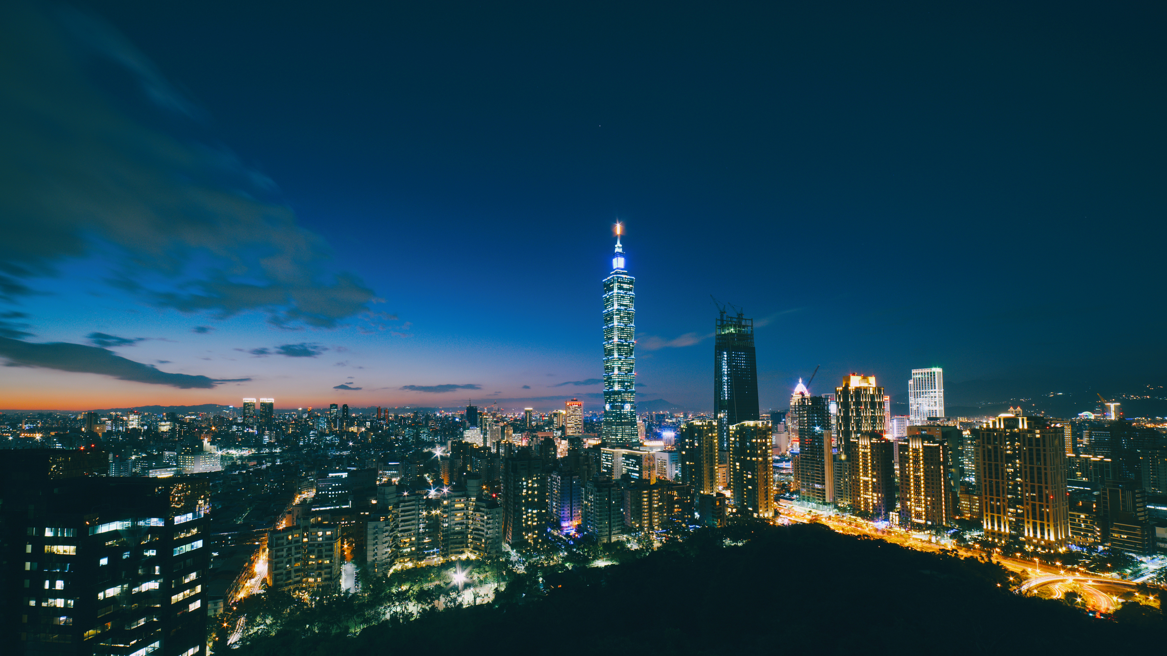 Обои Тайбэй, столица, городской пейзаж, город, городской район в разрешении 3840x2160