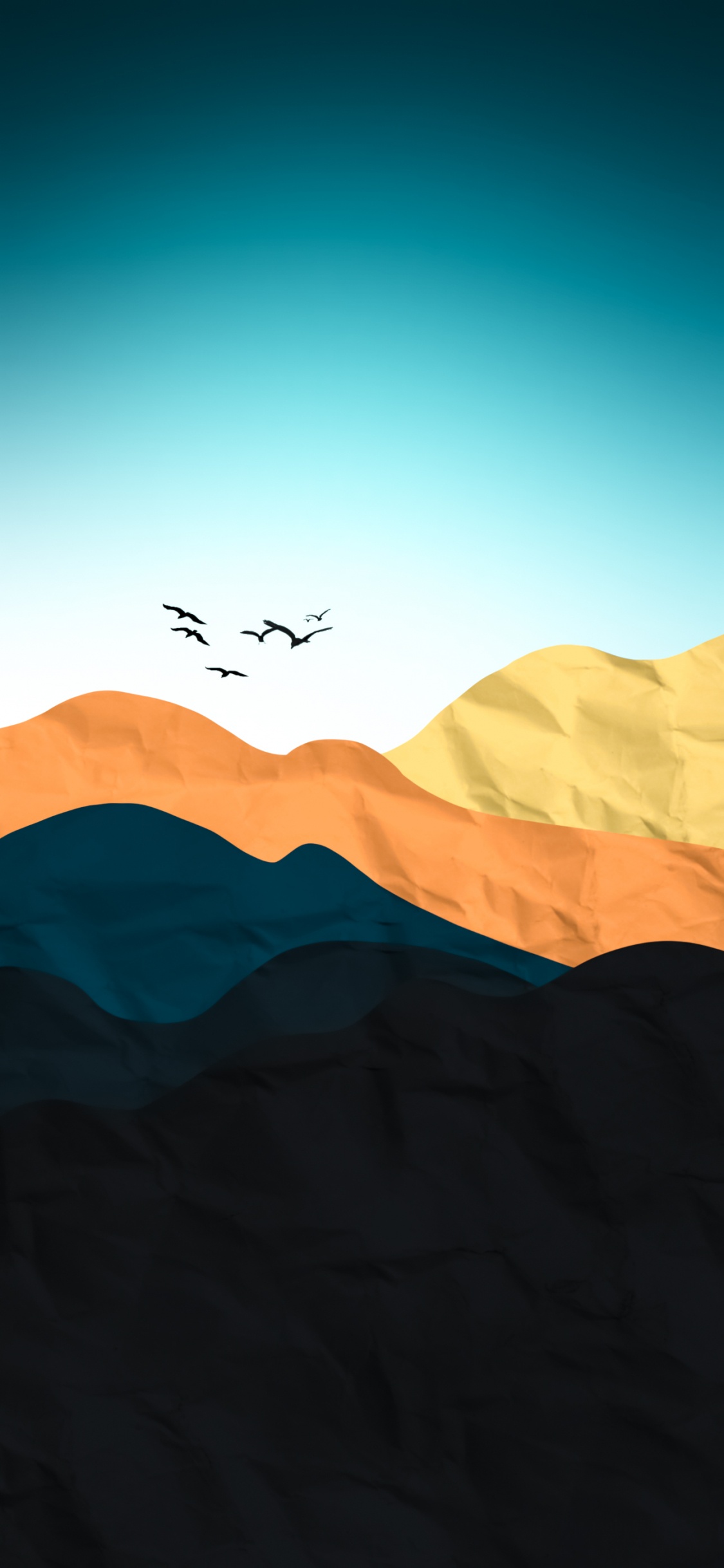 Обои облако, атмосфера, склон, птица, природный ландшафт в разрешении 1125x2436