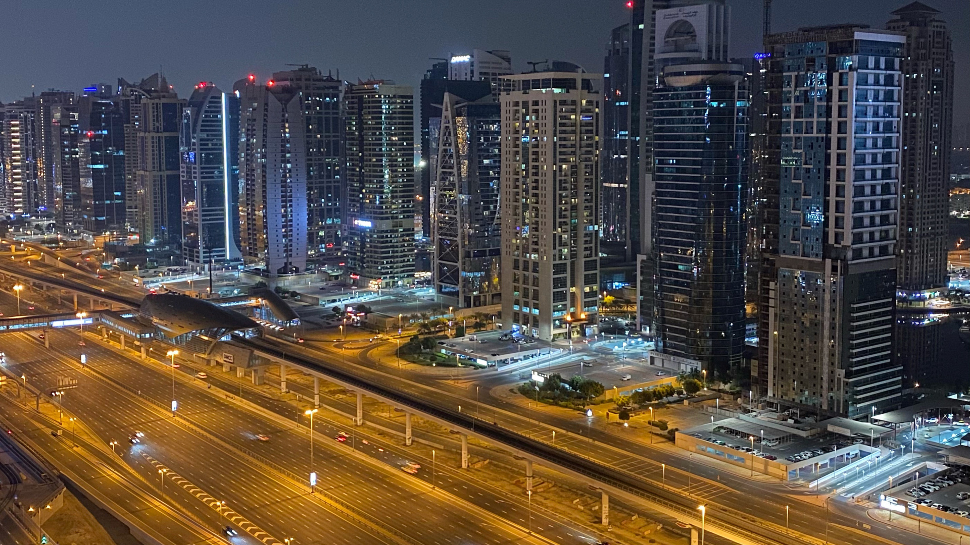 Обои ночь, дорога, городской район, метрополия, город в разрешении 1920x1080