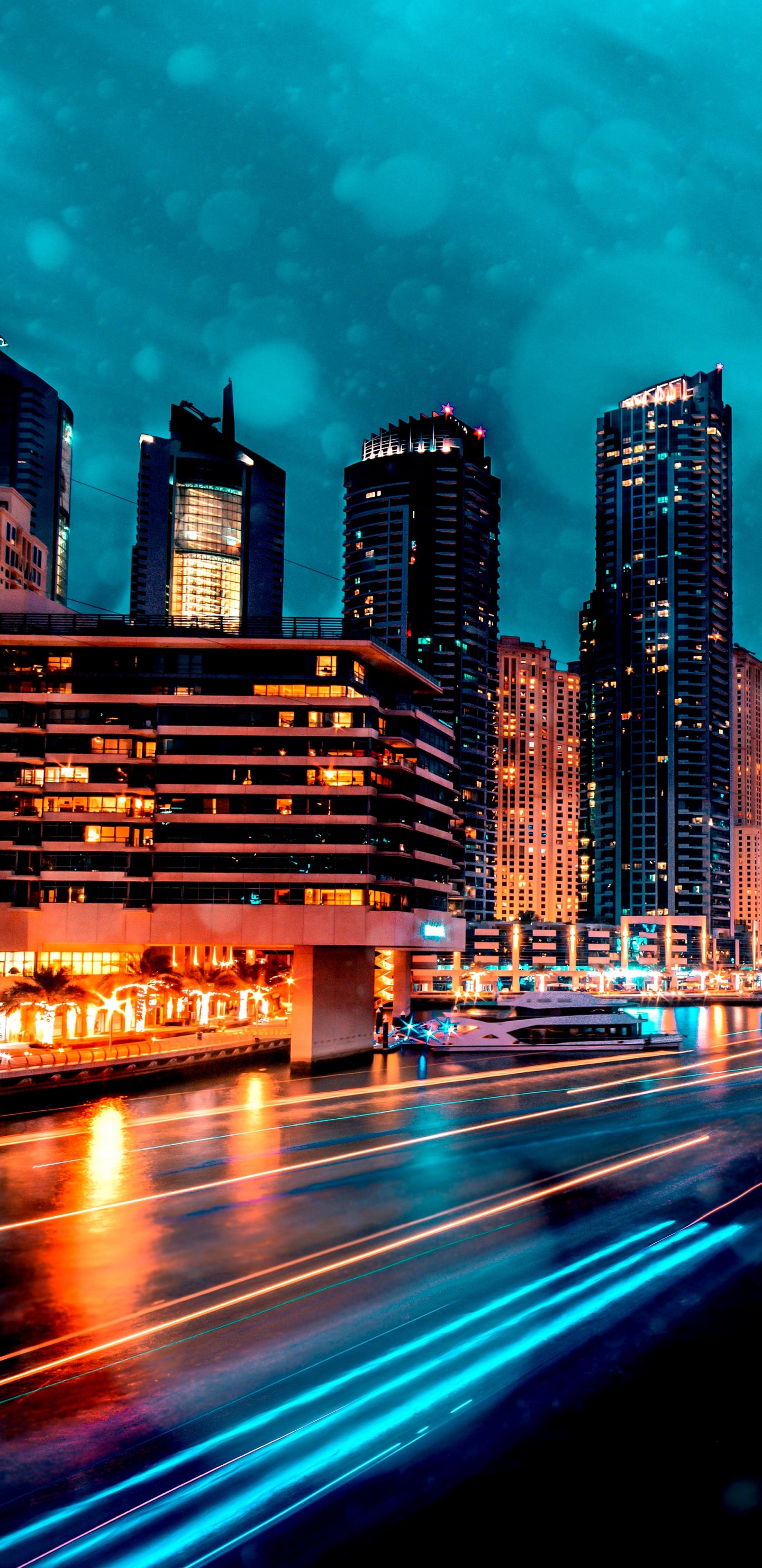 Обои небоскреб, город, Дубай, здание, облако в разрешении 1440x2960