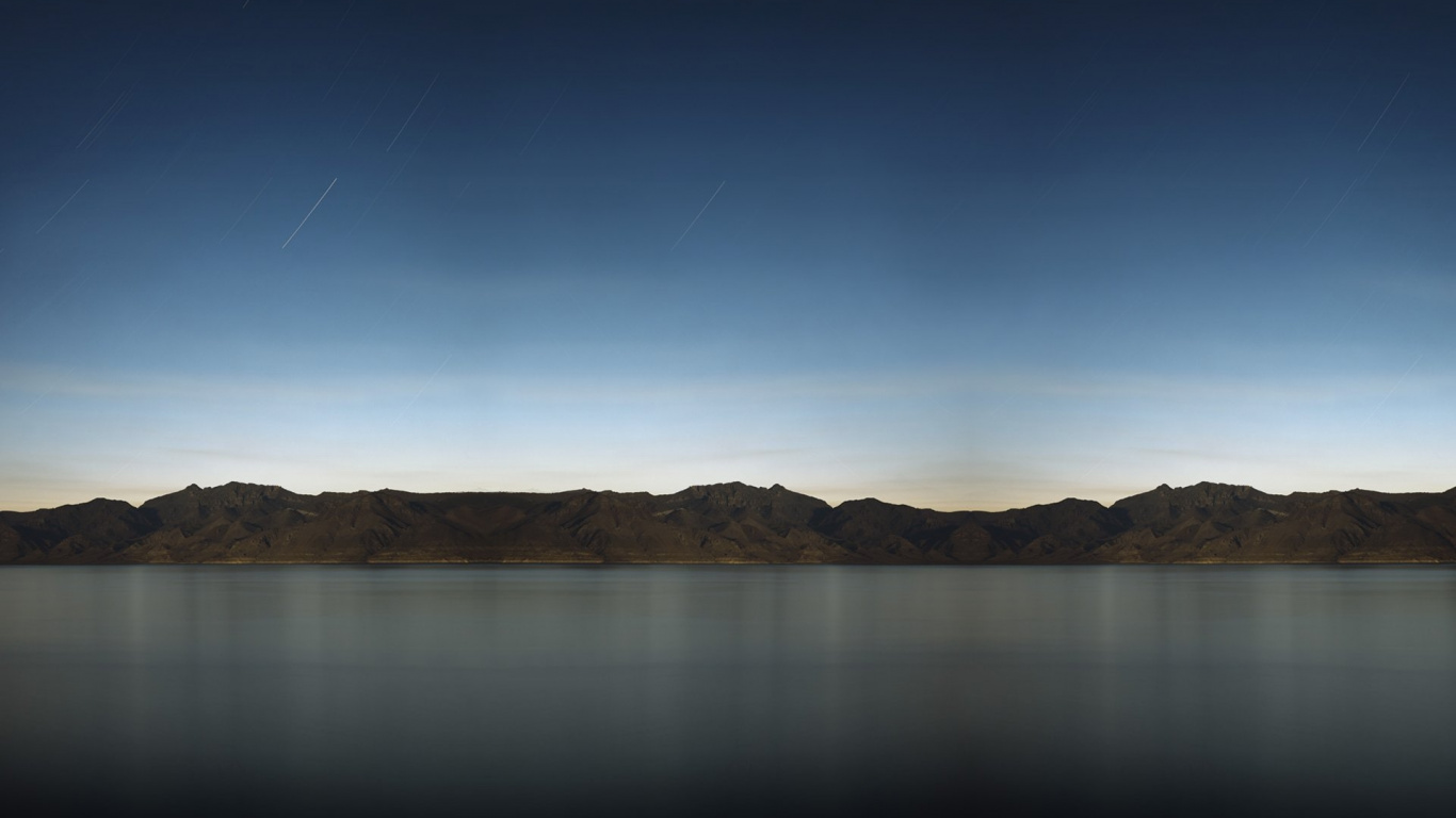 Обои вода, горизонт, отражение, водохранилище, нагорье в разрешении 1366x768