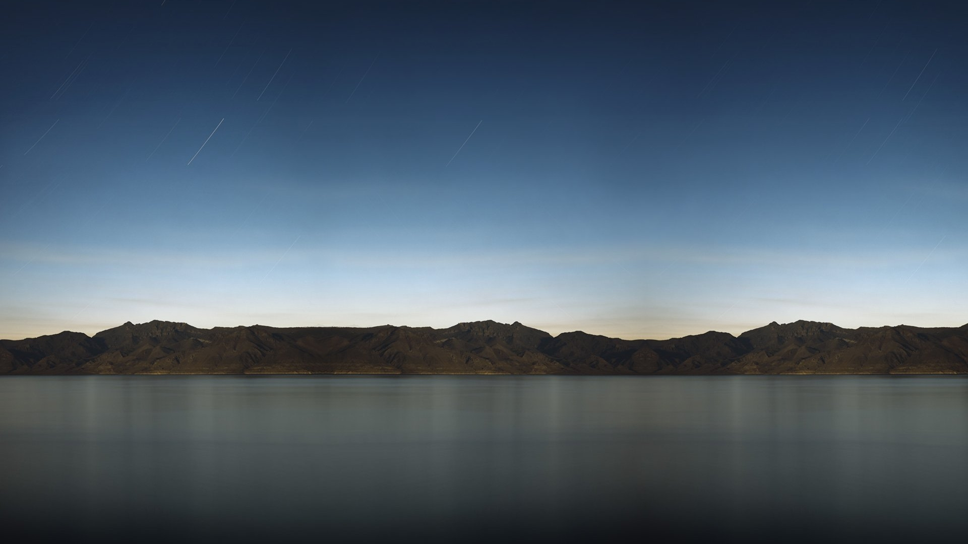 Обои вода, горизонт, отражение, водохранилище, нагорье в разрешении 1920x1080