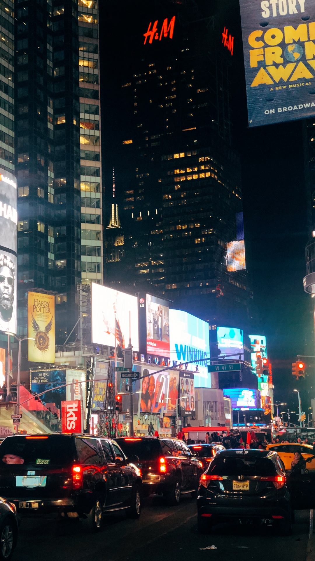 Обои таймсквер, Король, метрополия, город, ночь в разрешении 1080x1920