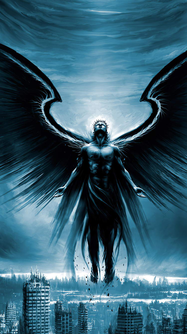 Обои ангел смерти, ангел, смерть, свет, природа в разрешении 750x1334