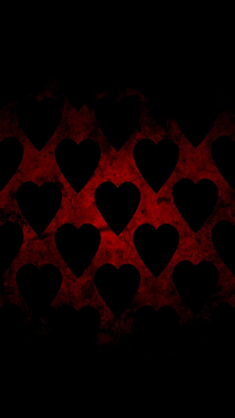Обои темнота, черный, красный цвет, узор, симметрия в разрешении 750x1334