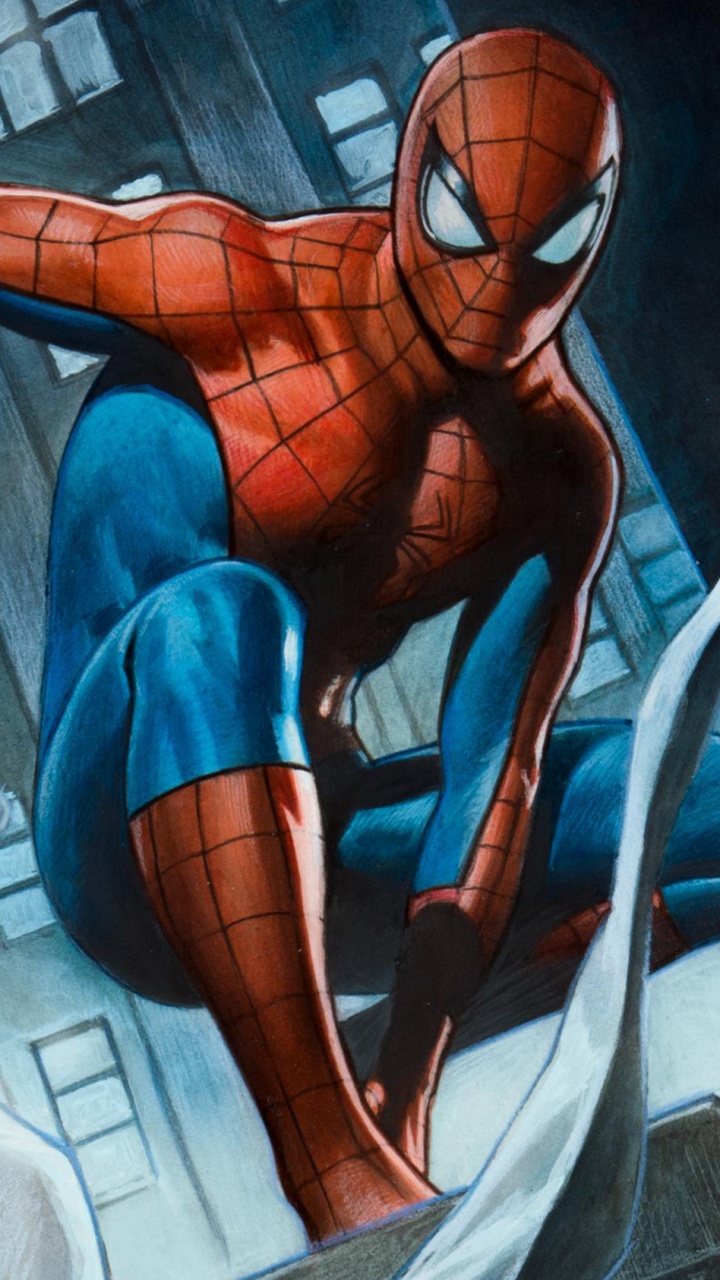 Обои арт, супергерой, фикция, вымышленный персонаж, Человек-паук: Через вселенные в разрешении 720x1280