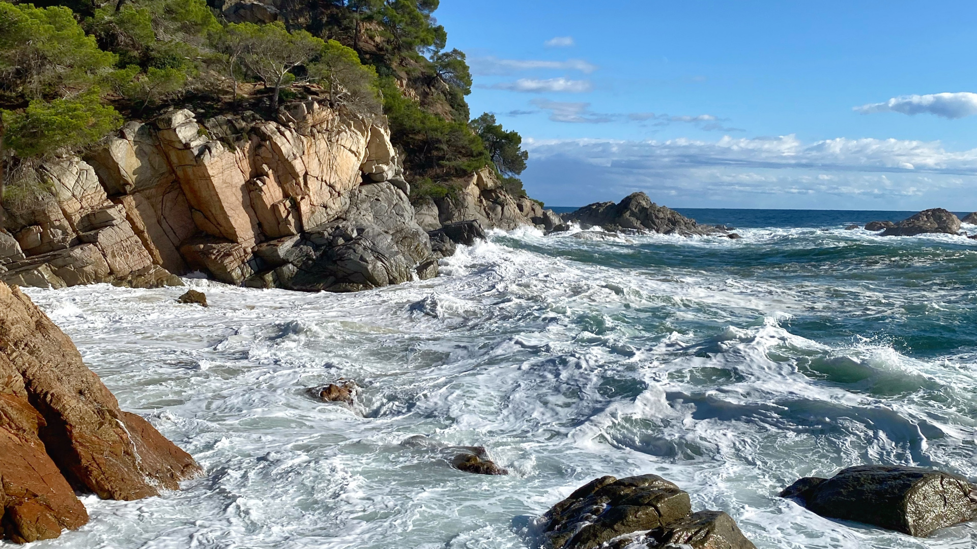 Обои море, водоем, рок, вода, природный ландшафт в разрешении 1920x1080