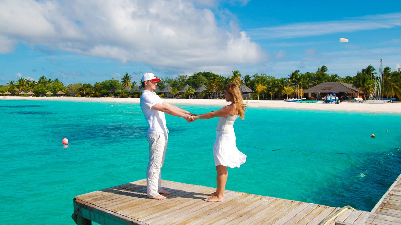 Обои пляж, туризм, отпуск, море, путешествие в разрешении 1366x768