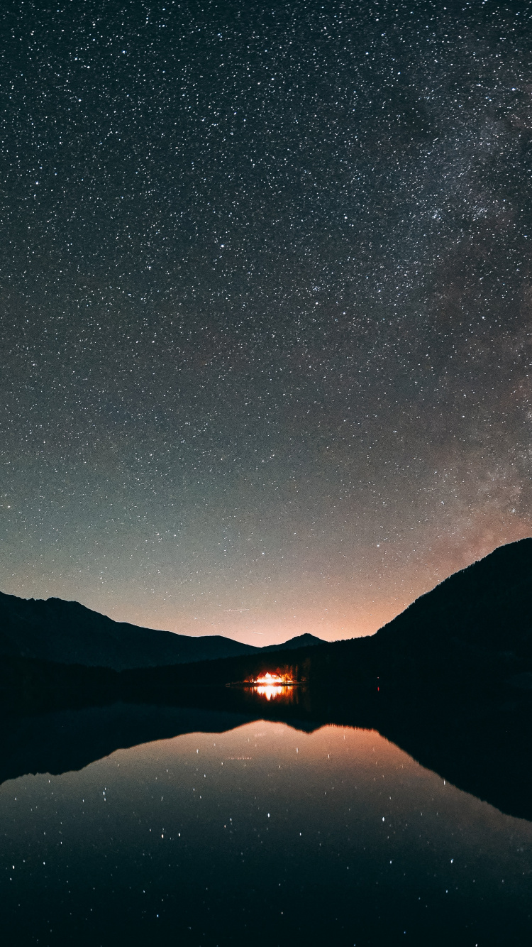 Обои природа, вода, отражение, синий, атмосфера в разрешении 750x1334