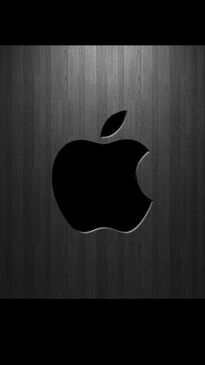 Обои черный и белый, графика, лого, фрукты, apple в разрешении 720x1280