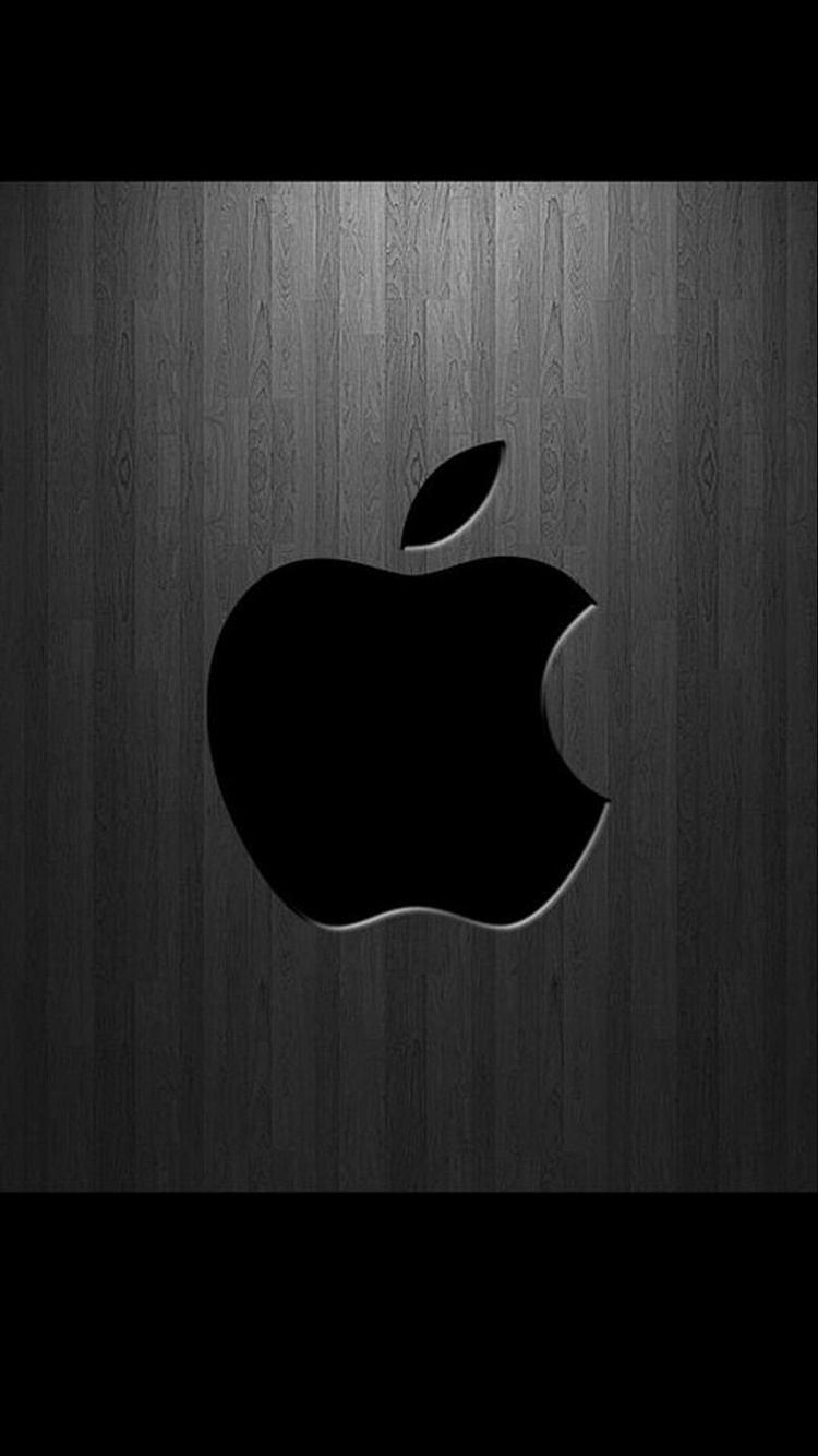 Обои черный и белый, графика, лого, фрукты, apple в разрешении 750x1334