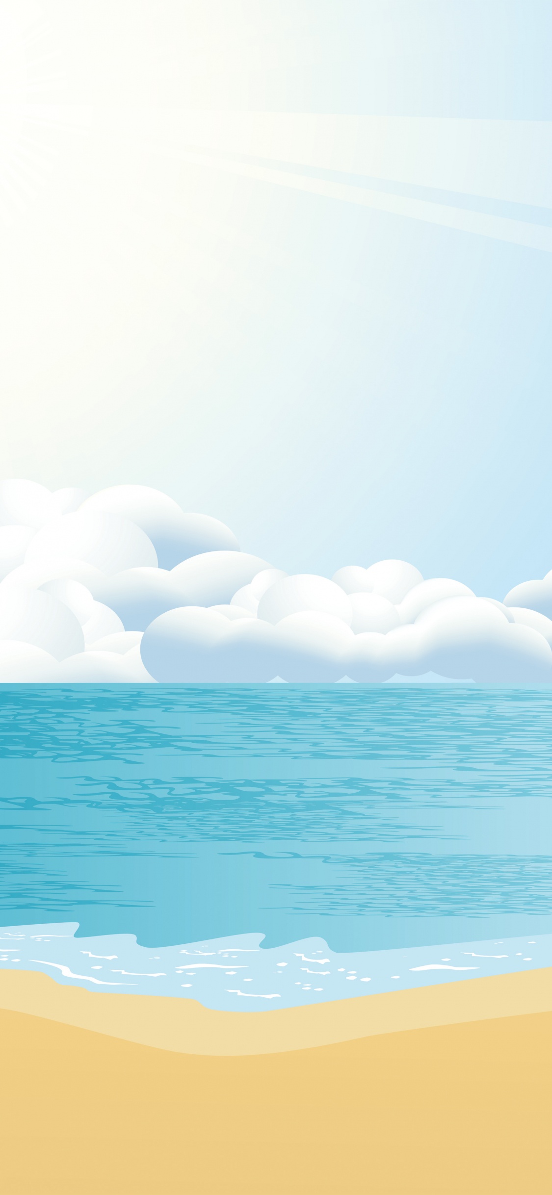 Обои море, пляж, берег, дневное время, облако в разрешении 1125x2436