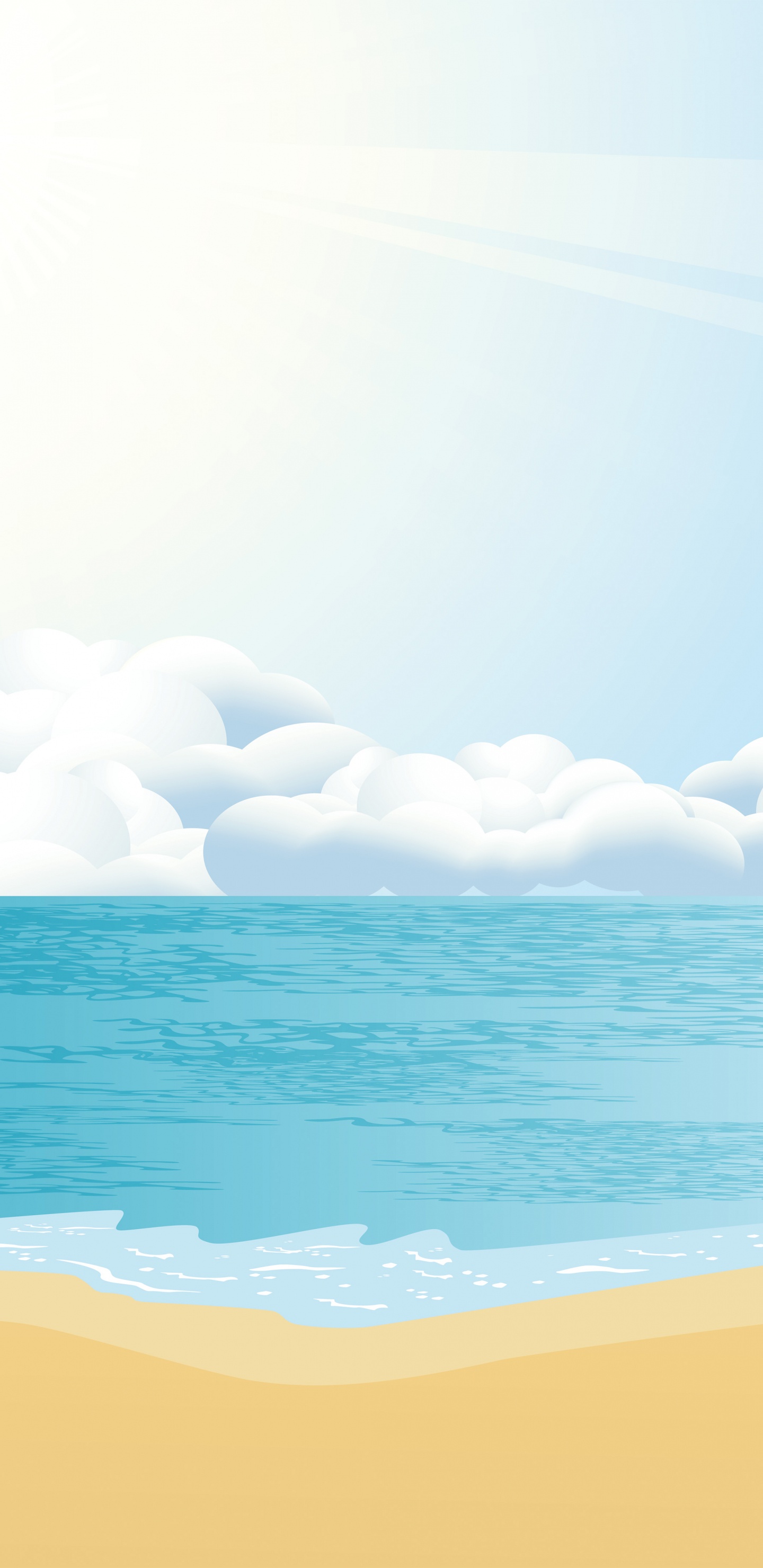 Обои море, пляж, берег, дневное время, облако в разрешении 1440x2960