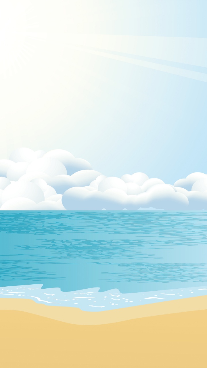 Обои море, пляж, берег, дневное время, облако в разрешении 720x1280
