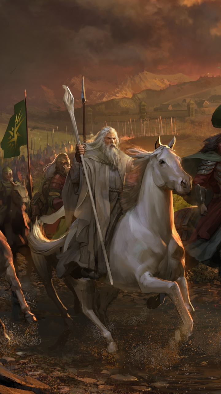 Обои гендальф, роханская, Властелин Колец, стратегии видео игры, мифология в разрешении 720x1280