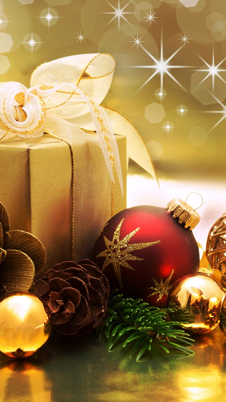 Обои Рождественский день, Рождественские украшения, Рождество, рождественский орнамент, натюрморт в разрешении 720x1280