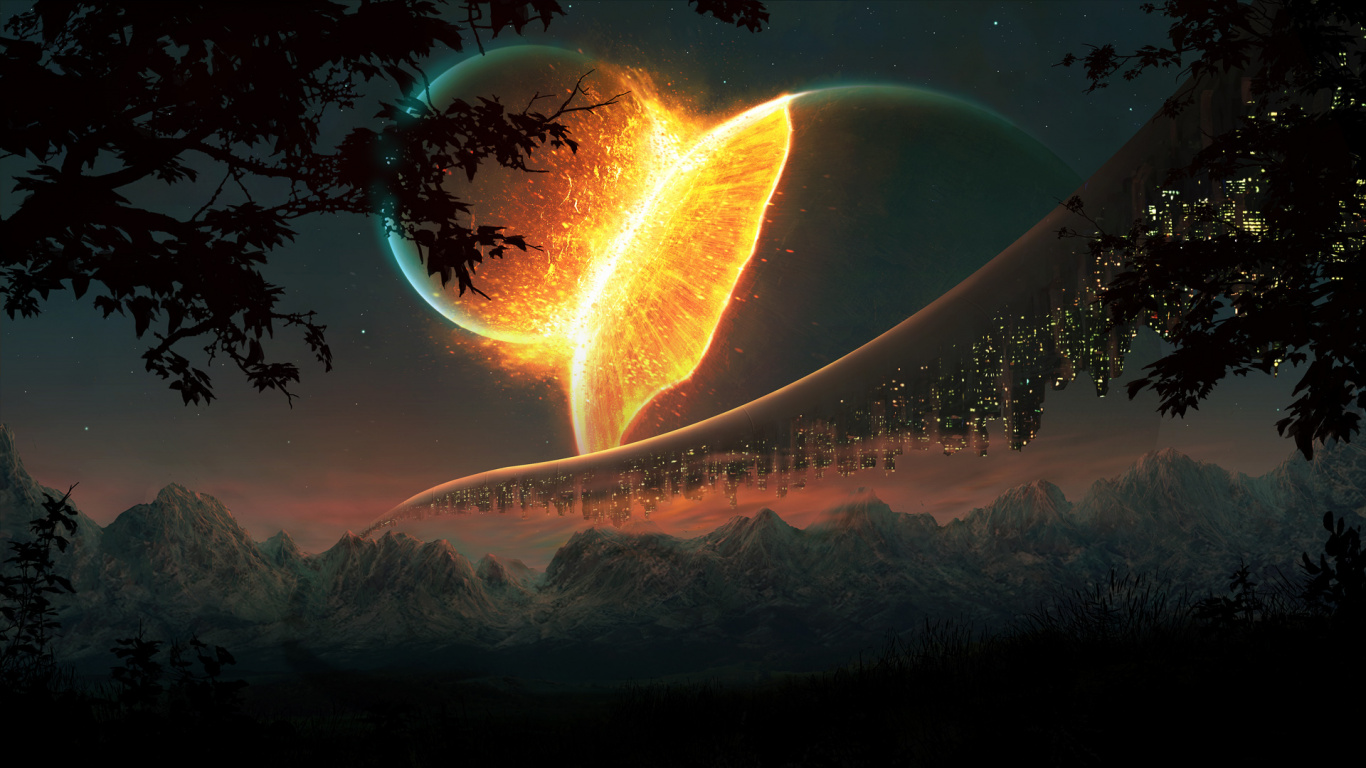 Обои природа, атмосфера, свет, космос, астрономический объект в разрешении 1366x768