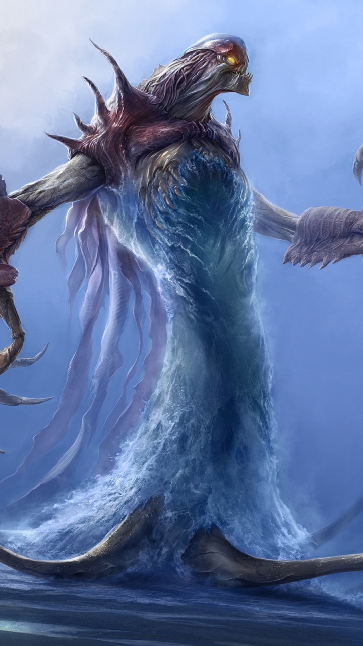 Обои морское чудовище, монстр, дракон, мифология, животное в разрешении 720x1280