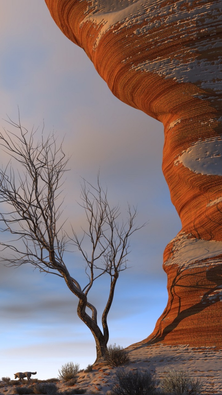 Обои формирование, арка, рок, бесплодные земли, облако в разрешении 720x1280