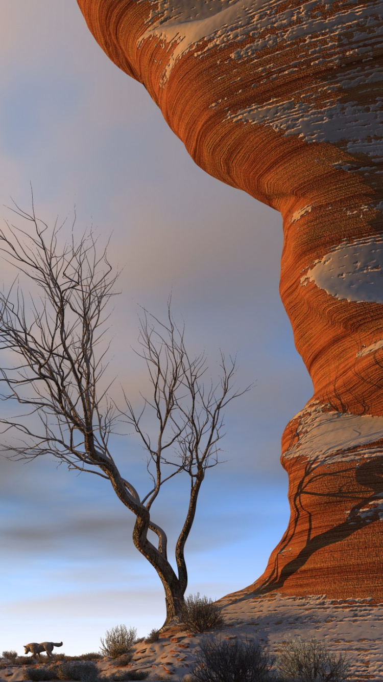 Обои формирование, арка, рок, бесплодные земли, облако в разрешении 750x1334