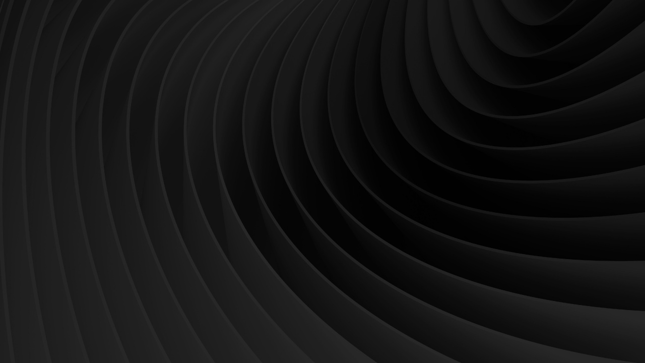 Обои черный, монохромный, узор, линия, спираль в разрешении 1280x720