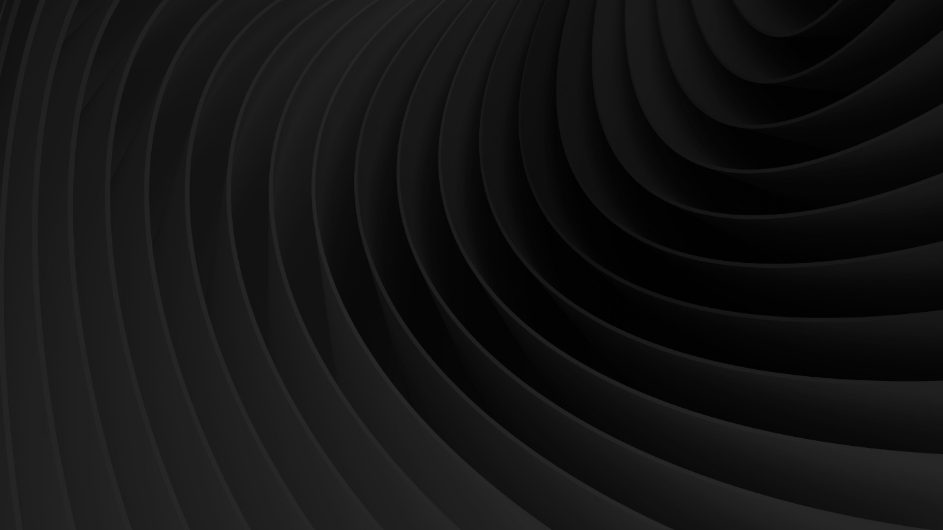 Обои черный, монохромный, узор, линия, спираль в разрешении 1366x768