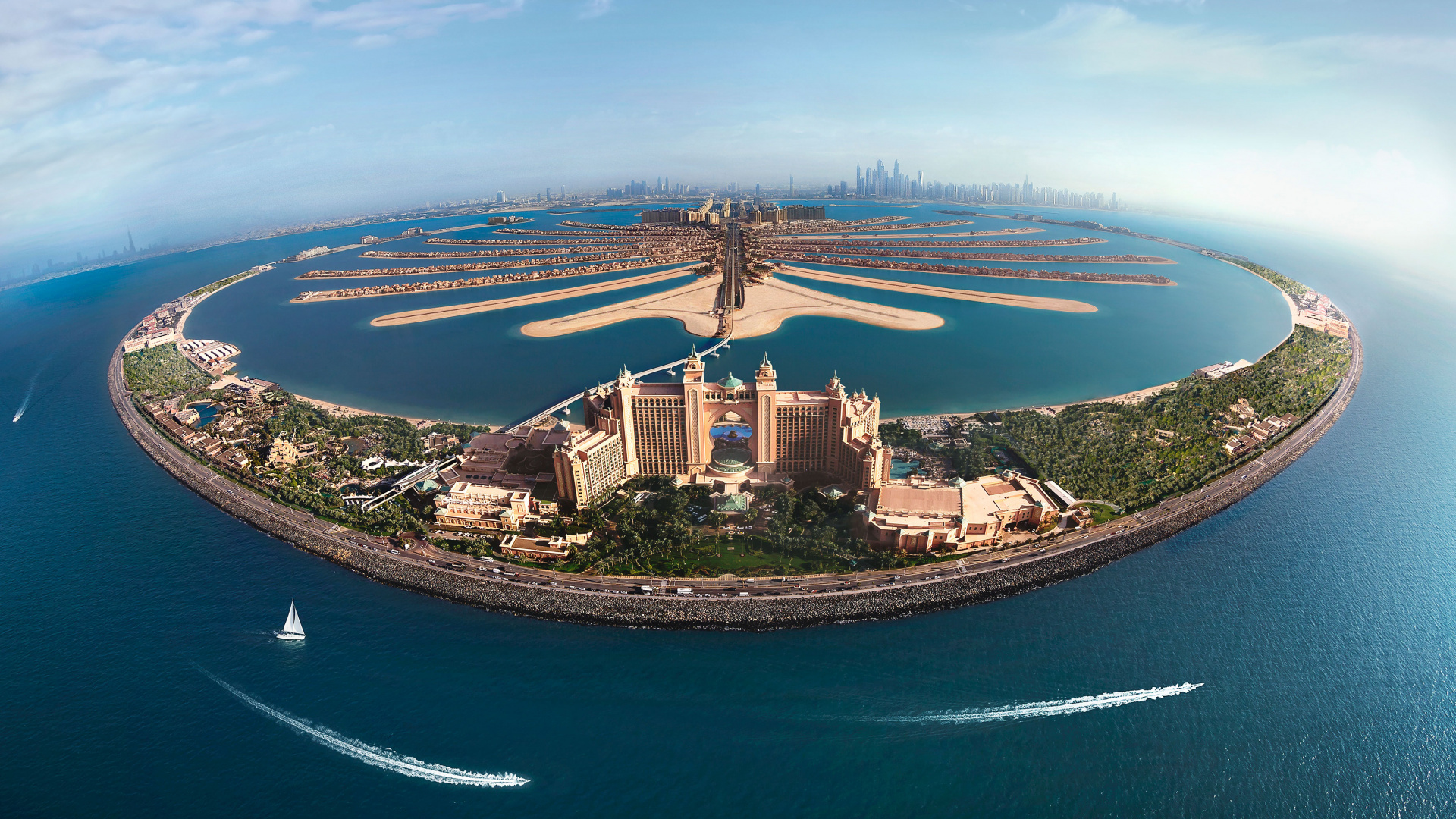 Обои прибежище, искусственный остров, гидроресурсы, прибрежные и океанические рельефы, водный путь в разрешении 1920x1080