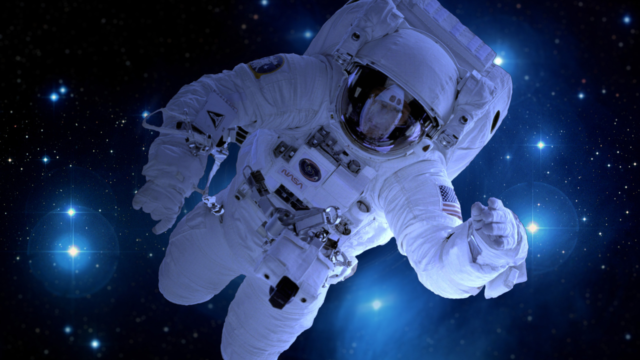 Обои астронавт, Международная космическая станция, космическое пространство, НАСА, освоение космоса в разрешении 1280x720