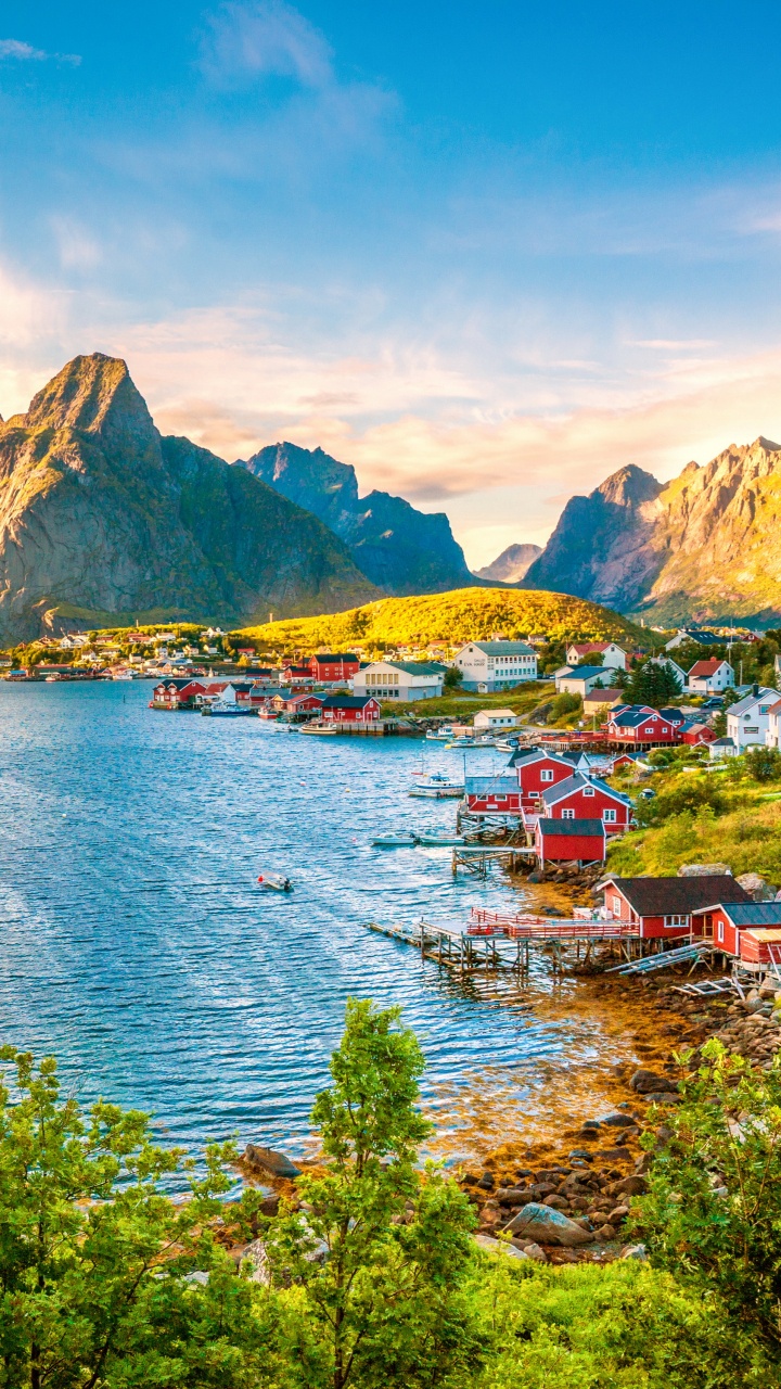 Обои Лофотен, Встречу, природа, гора, фьорд в разрешении 720x1280
