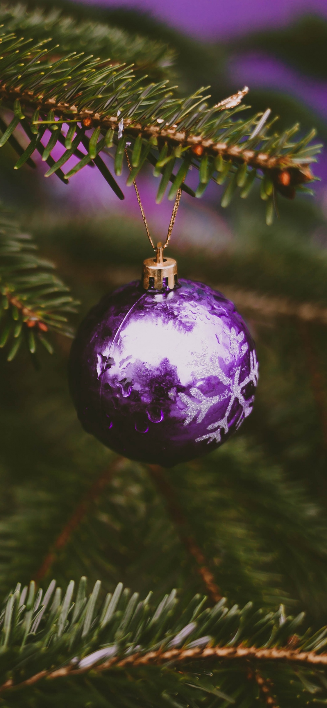 Обои рождественский орнамент, Рождественский день, елка, пихта, орнамент в разрешении 1125x2436