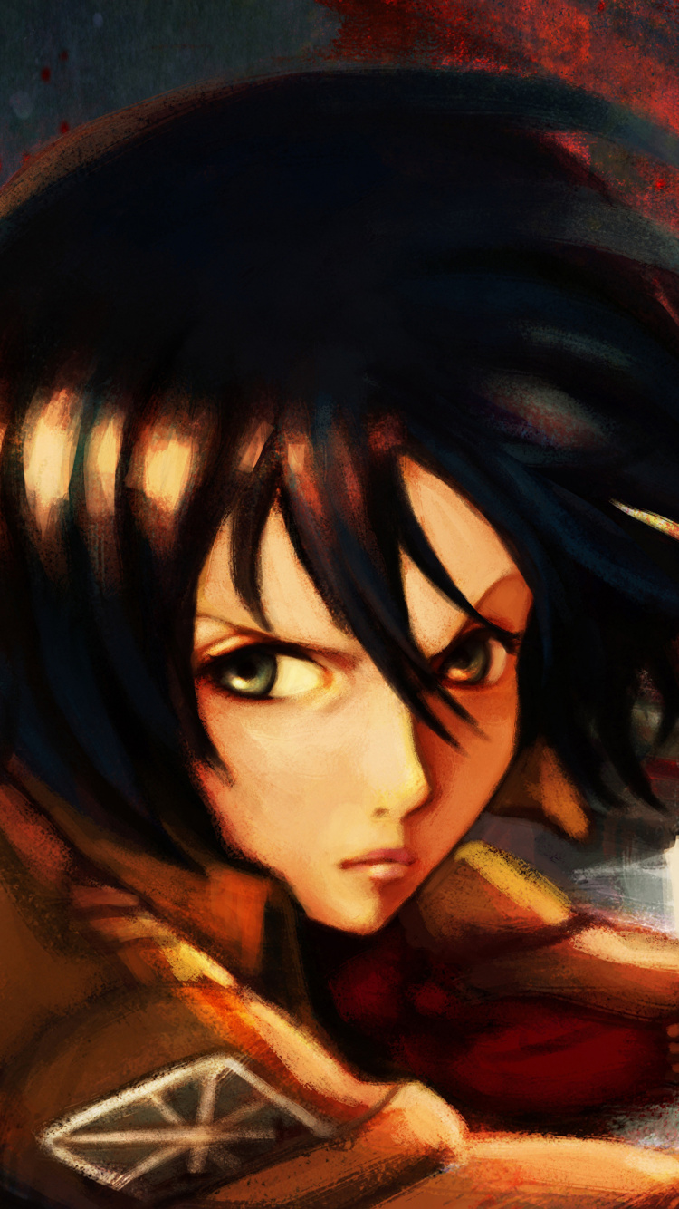 Обои Микаса Акерман, эрен йегер, нападение на титан, Леви, аниме в разрешении 750x1334