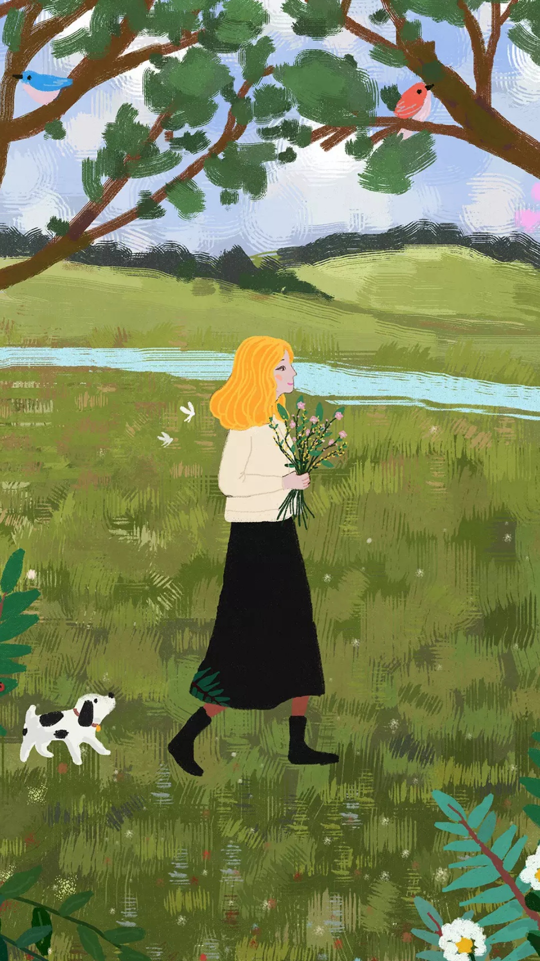 Обои Xiaomi, Xiaomi Redmi 5, цветок, Люди в природе, арт в разрешении 1080x1920