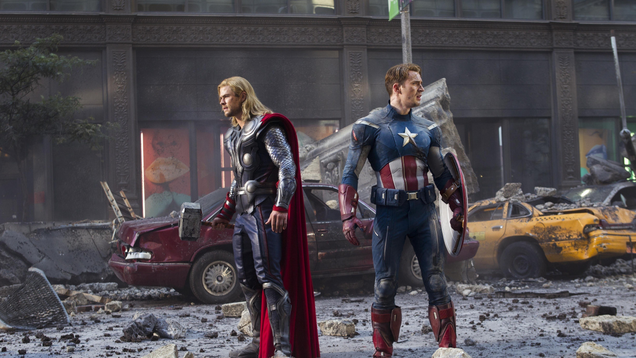Обои Капитан Америка, мститель, ТОР, авто, каскадер в разрешении 1280x720