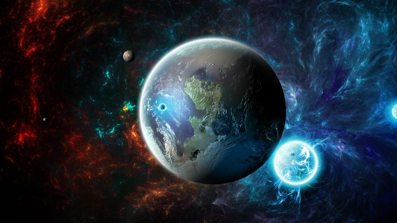 Обои планета, космическое пространство, астрономический объект, земля, космос в разрешении 1280x720