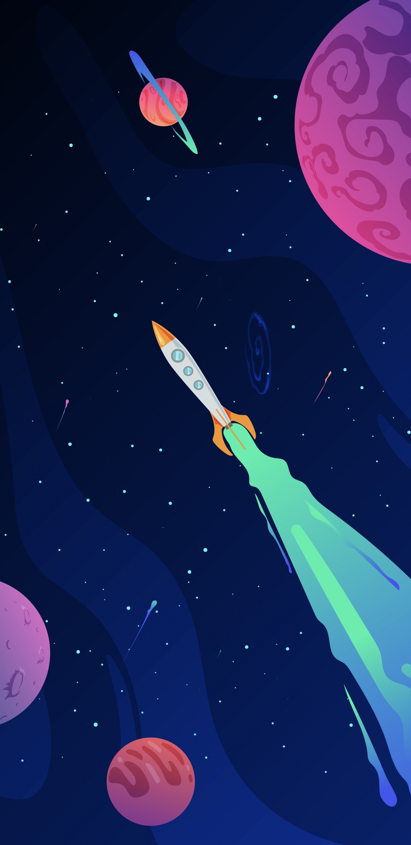 Обои космос, атмосфера, планета, мир, свет в разрешении 1440x2960