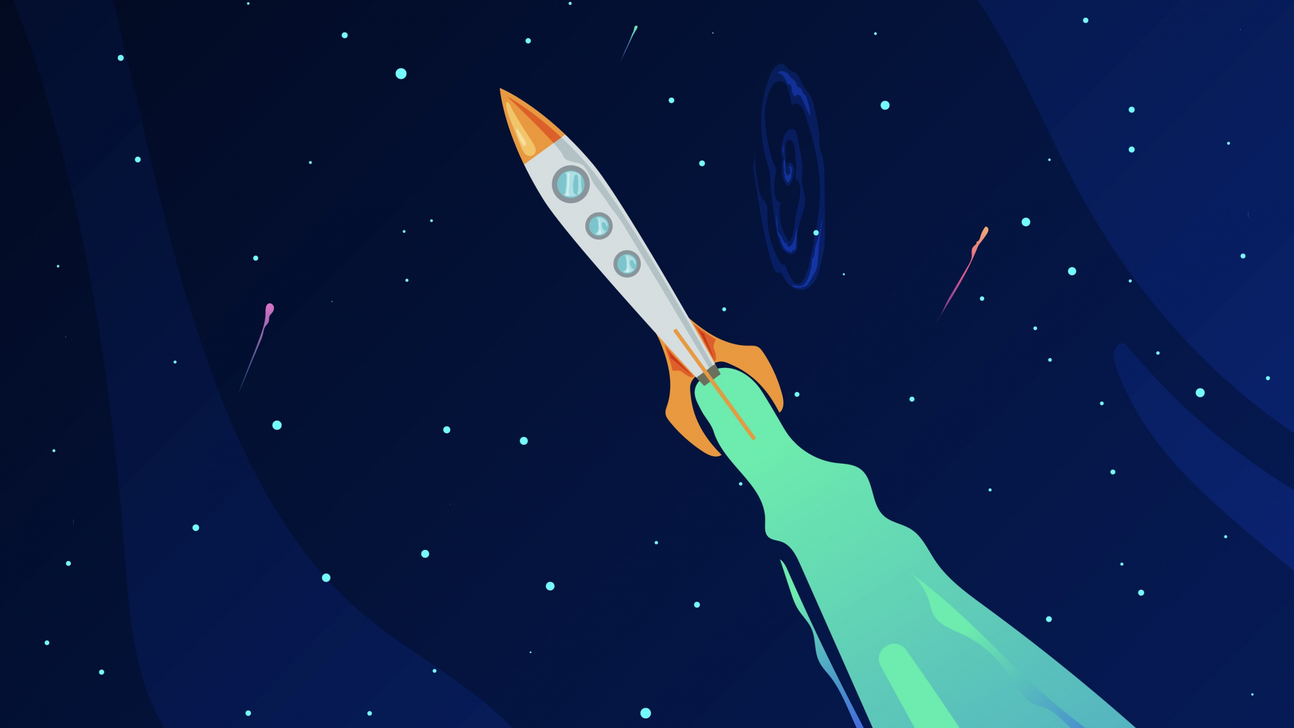 Обои космос, атмосфера, планета, мир, свет в разрешении 2560x1440