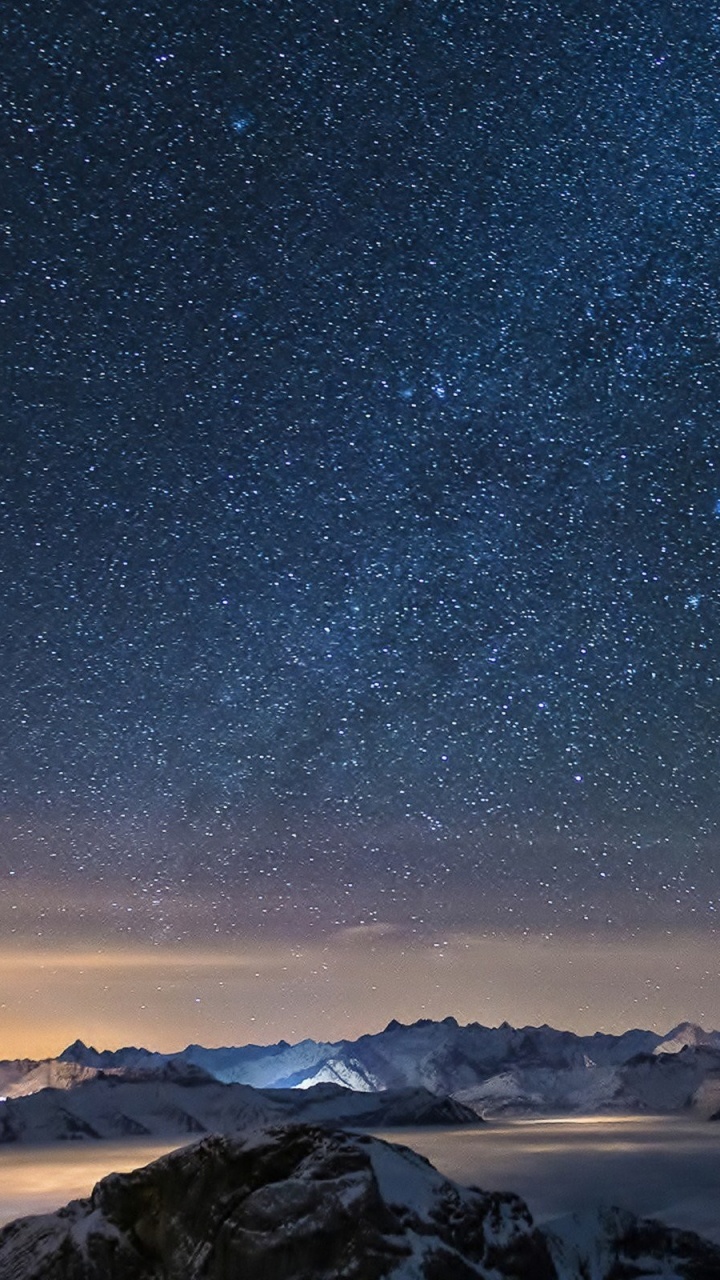 Обои атмосфера, ночь, астрономический объект, Галактика, Млечный Путь в разрешении 720x1280