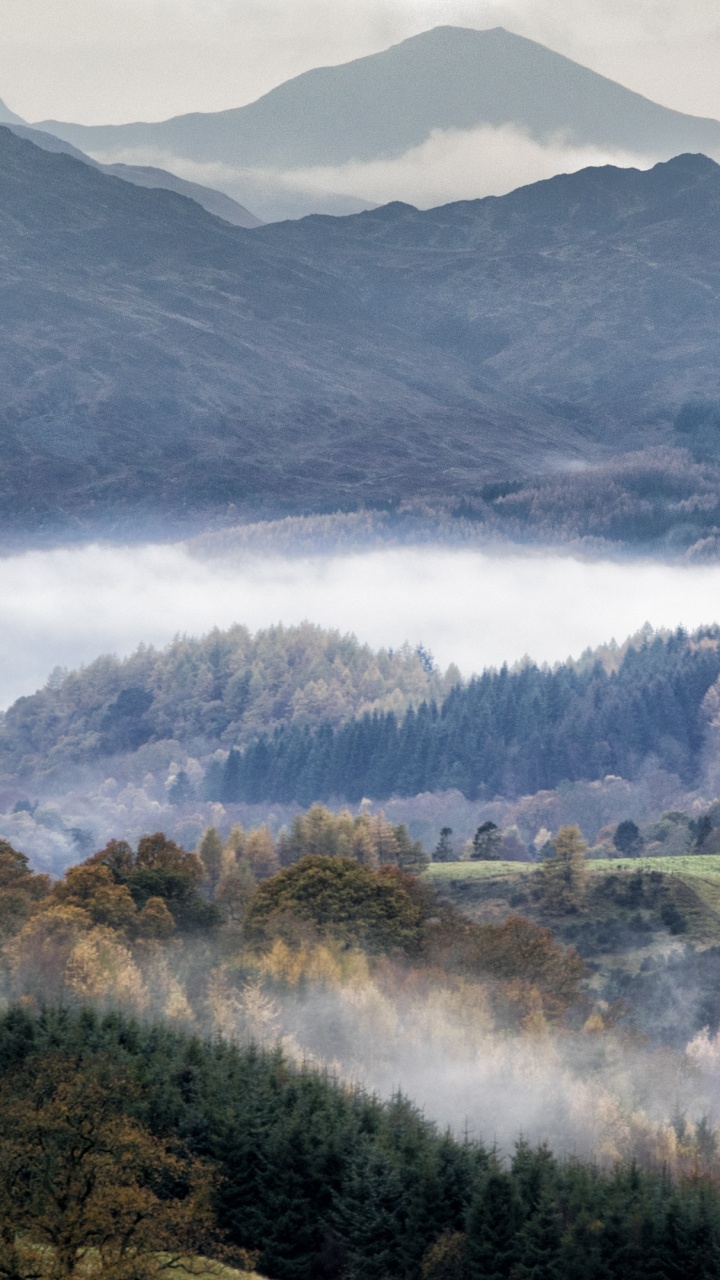 Обои нагорье, Google, горный рельеф, гора, туман в разрешении 720x1280