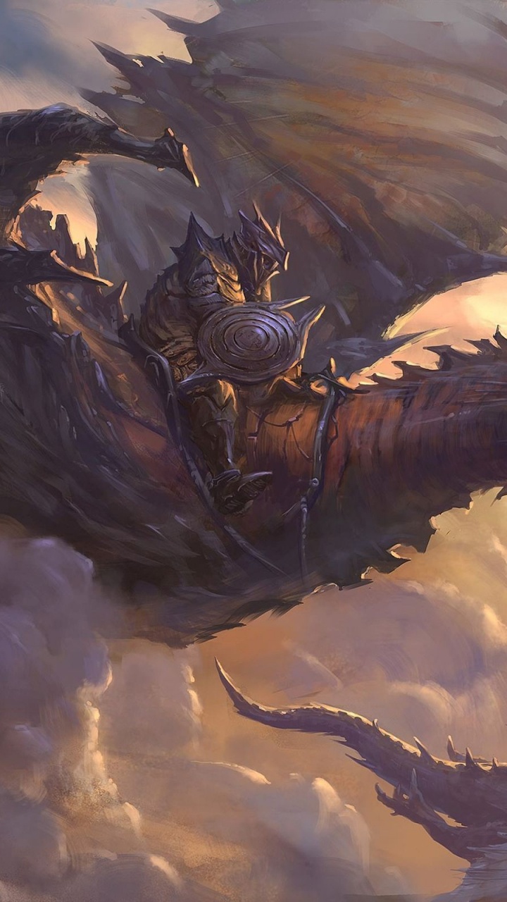 Обои дракон, иллюстрация, мифическое существо, крыло, мифология в разрешении 720x1280