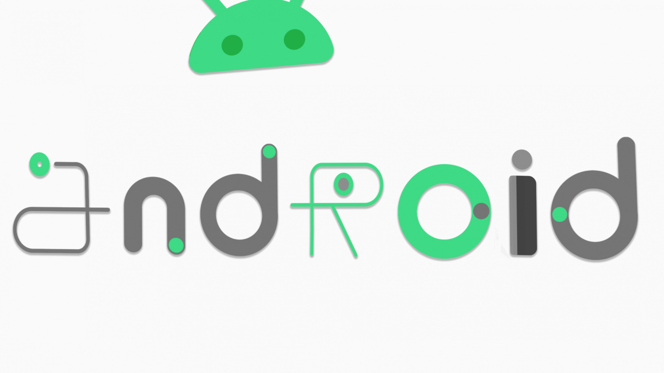 Обои андроид, Google, Google Pixel 4, графика, лого в разрешении 1366x768