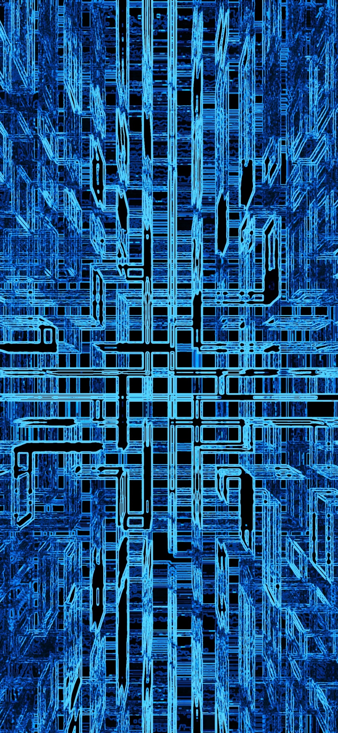 Обои текстура, синий, отражение, линия, симметрия в разрешении 1125x2436