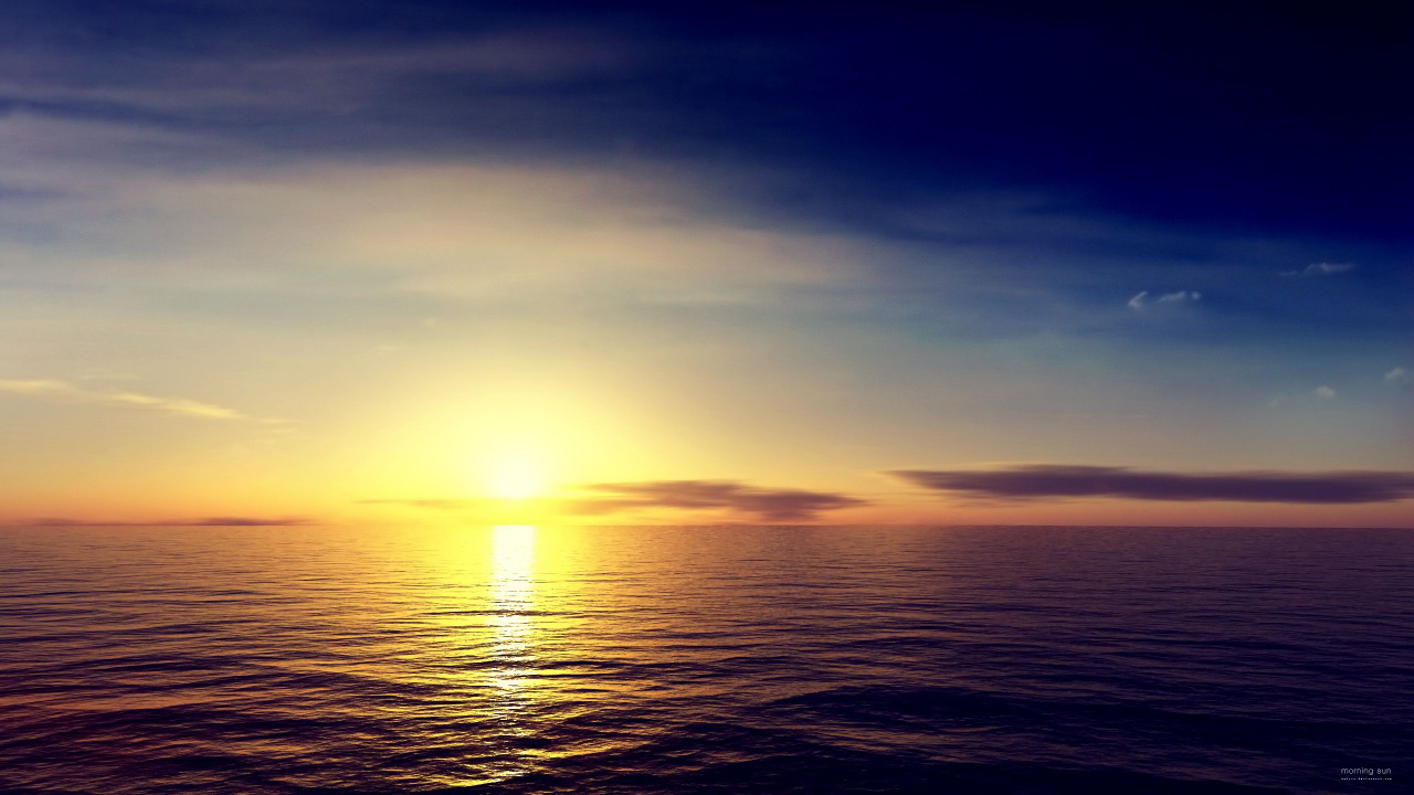 Обои горизонт, море, послесвечение, океан, закат в разрешении 1280x720