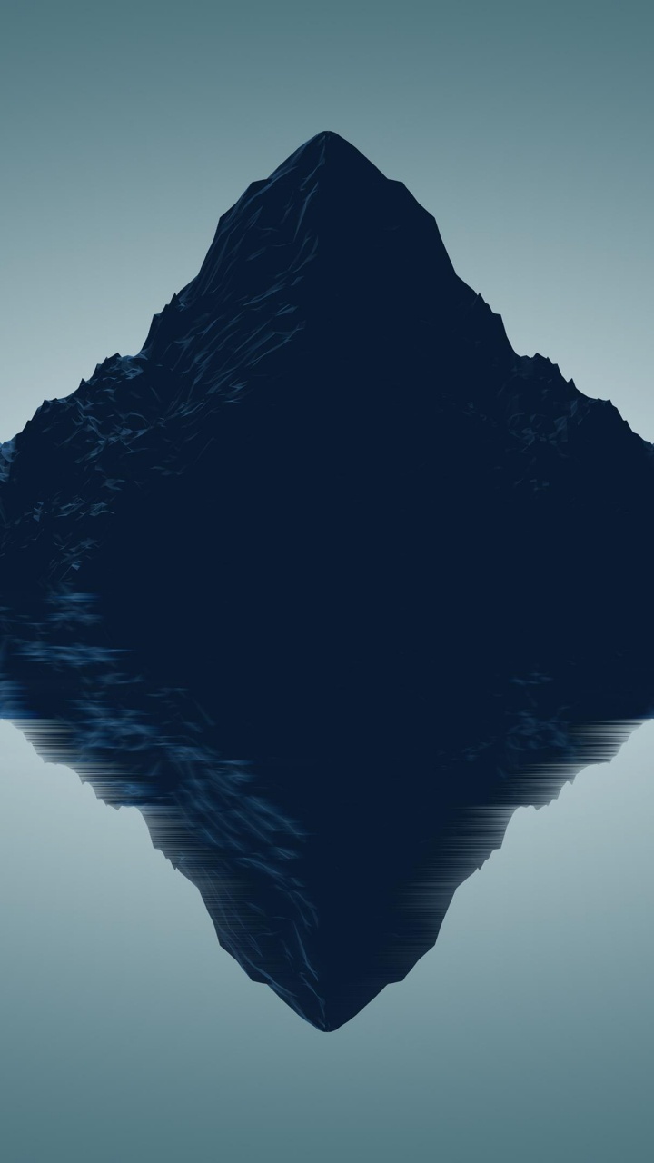Обои минимализм, отражение, природа, вода, гора в разрешении 720x1280